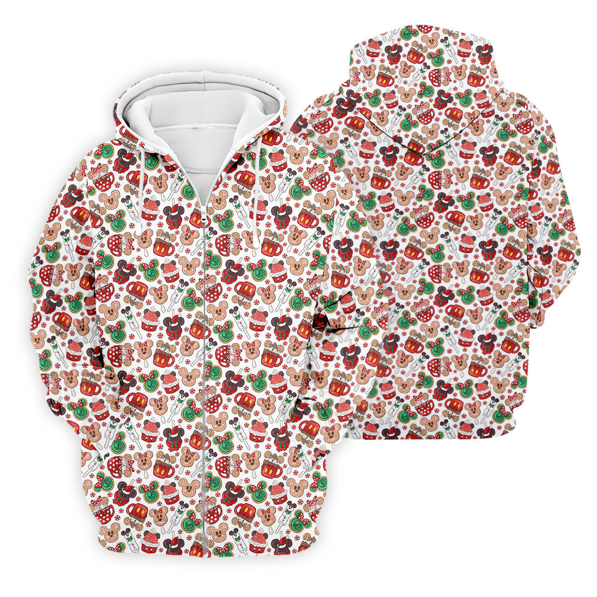 Cute Christmas Dessert Pattern Golf Tops For Men, Cartoon Character Polo Shirtor Men, Christmas Golf Shirt