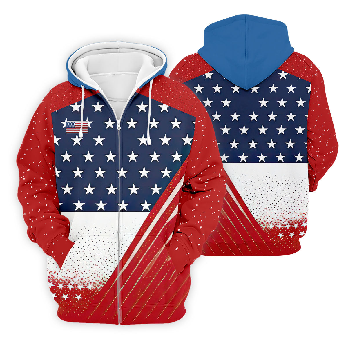 White Star Patriotic 4th Of July American Flag Golf Polo Shirtatriotic Golf Shirt, Golf Shirts For Men