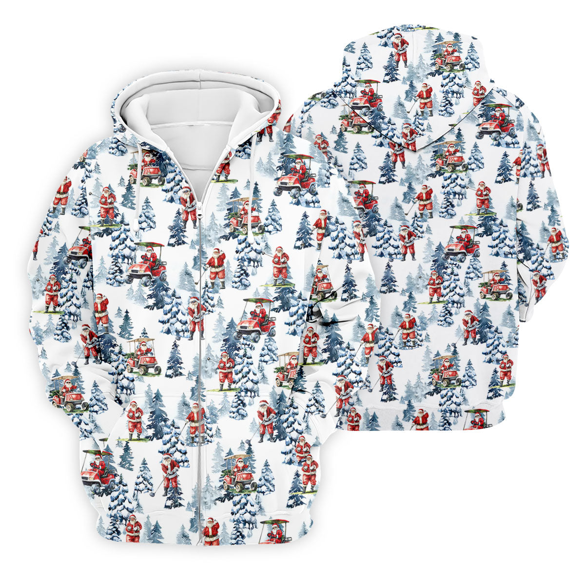 Santa Golfing Polo Shirt, Fun Golf Shirts For Men, Christmas Golf Shirt, Golf Lover Xmas Gift