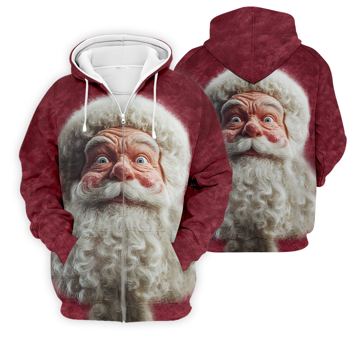 Santa Claus Face Funny Holiday Vintage Print Men's Golf Polo Shirtristmas Golf Shirt, Golf Gift For Men