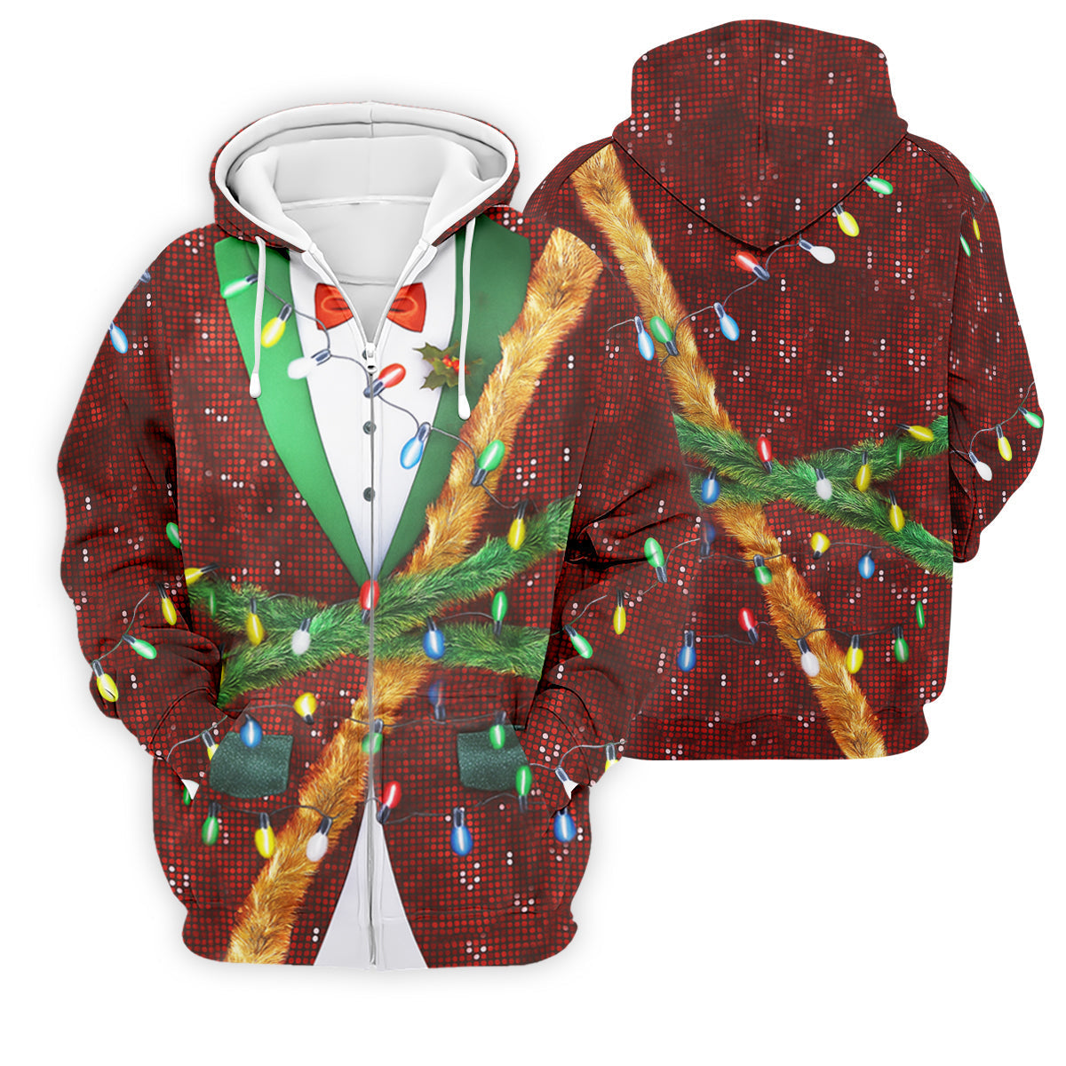 Christmas Lights Disco Ball Pattern Men's Golf Polo Shirttmas Golf Shirt, Golf Gift For Men