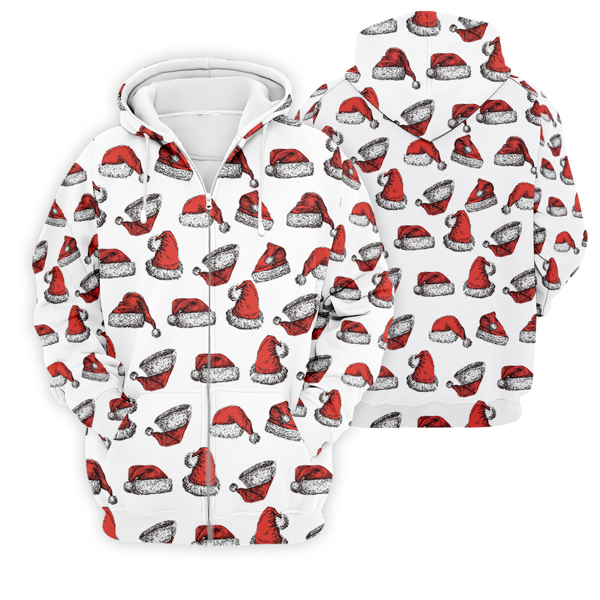 Santa Hat Pattern Christmas White Golf Tops For Men, Christmas Golf Shirt, Men's Golf Apparel