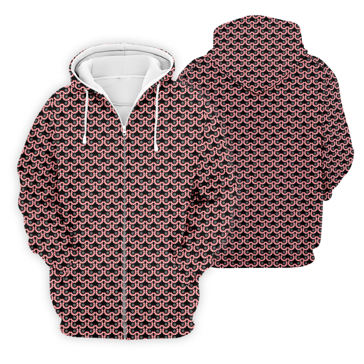 Christmas Snowflake Candy Cane Golf Shirt, Fun Golf Shirts For Men, Golfing Apparel, Golf Shirts For Men