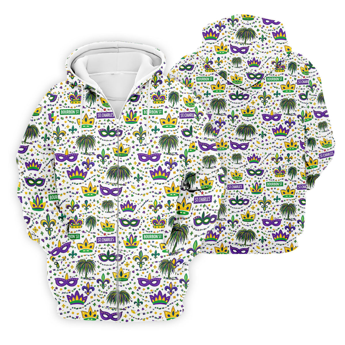 Crown Mask Fleur De Lis Mardi Gras Golf Shirt, Golf Tops For Men, Polo ShirtFor Men, Golf Shirts For Men