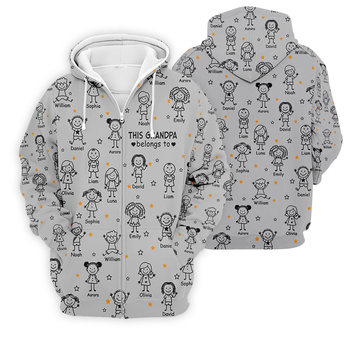 This Grandpa Dad Belongs To Kids Pet Grey Golf Shirt, Polo ShirtFor Men, Golf Gift For Men