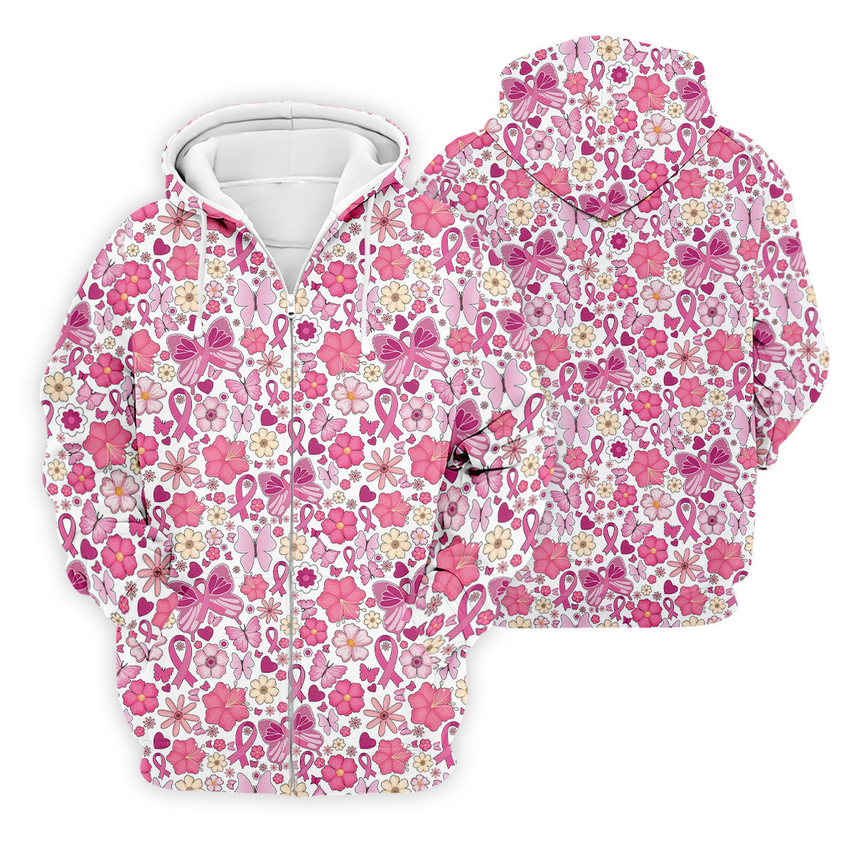 Breast Cancer Pink Ribbon Floral Golf Shirt, Cancer Awareness Shirt, Polo Shirtor Men, Golfing Apparel