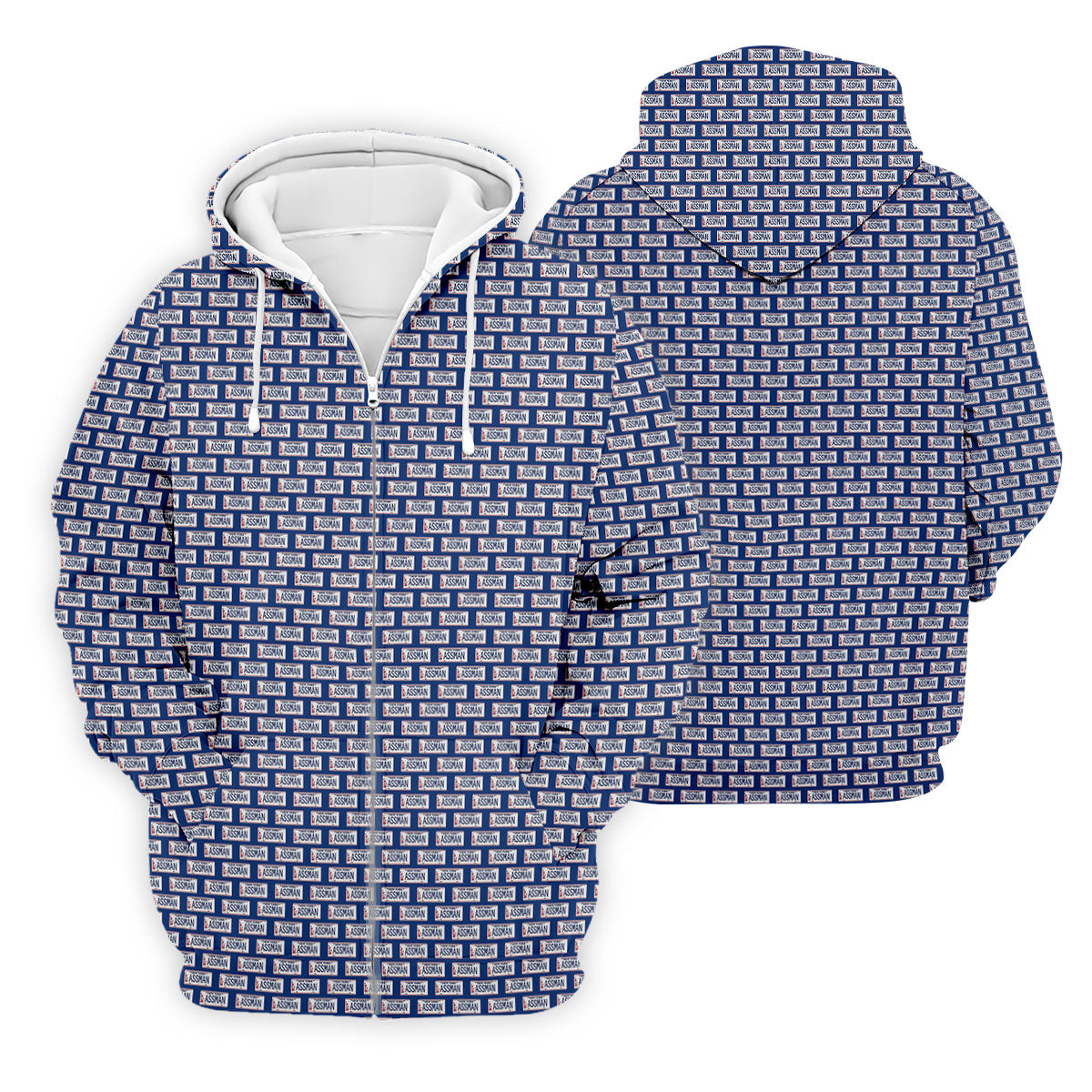 Blue New York Assman Pattern Polo Shirt, Mens Golf Polo, Hawaiian Golf Shirt, Golf Apparel For Men