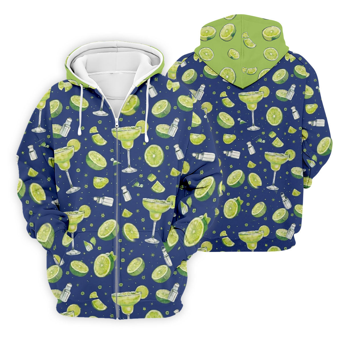 Margarita Cocktail Golf Shirt, Tropical Lime Drink Pattern, Golf Shirt For Men