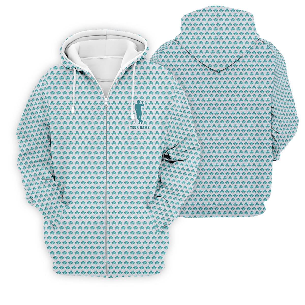 St Patrick's Day Shamrock Golf And Beer Blue And White Golf Shirt, Polo ShirtFor Men, Golf Shirts For Men