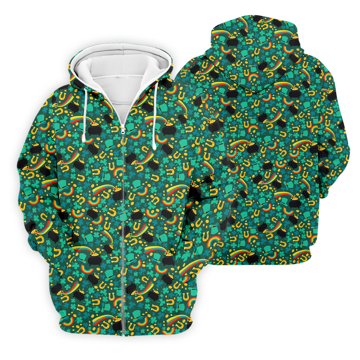 Shamrock Beer Lucky Four Leaf Clover St Patrick's Day Pot Of Gold Polo ShirtFor Men, Golf Gift For Men