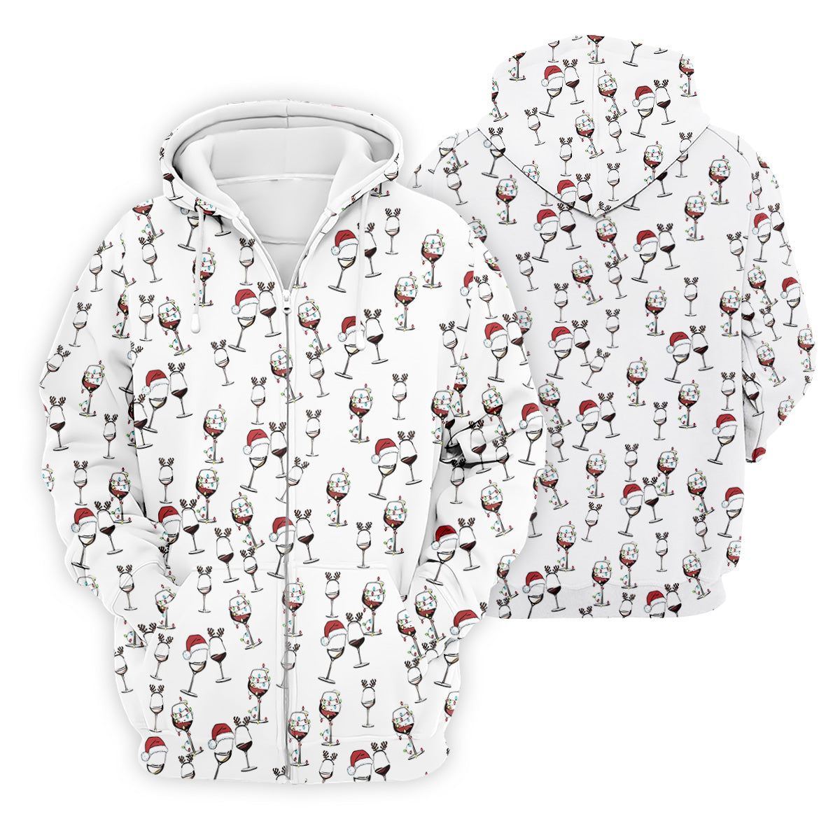 Wine Glass Christmas Lighting Golf Tops For Men, Christmas Golf Shirt, Polo ShirtFor Men