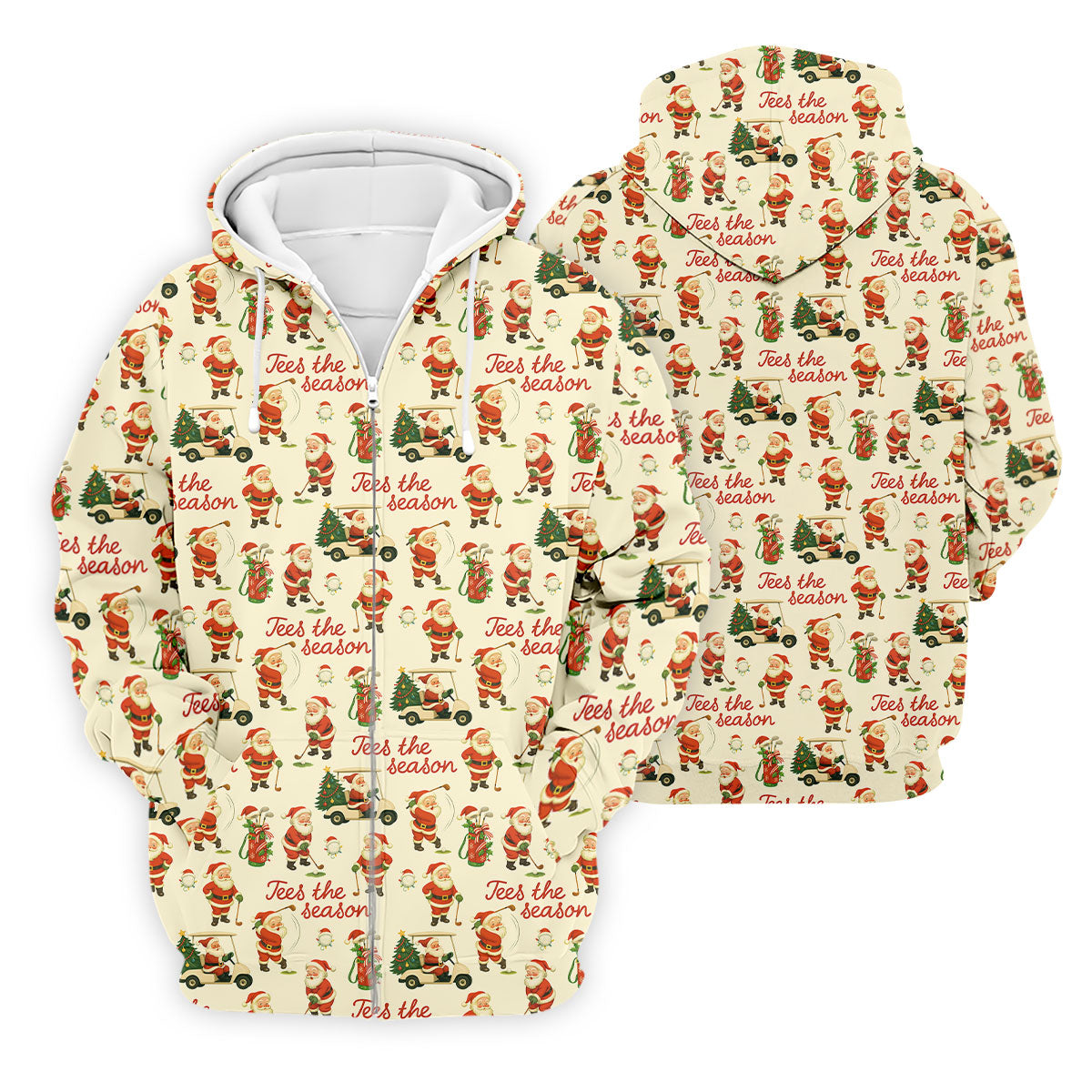 Tees The Season Funny Santa Claus Golf Tops For Men, Christmas Golf Shirt, Polo ShirtFor Men, Golf Gift For Men