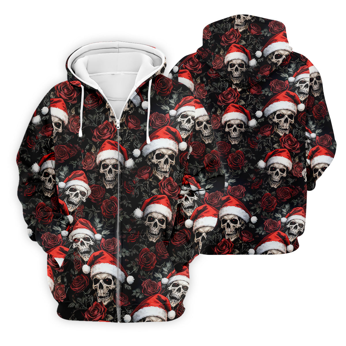 Vintage Skull And Roses Christmas Golf Shirt, Cool Golf Outfit, Polo Shirtor Men, Golf Shirts For Men