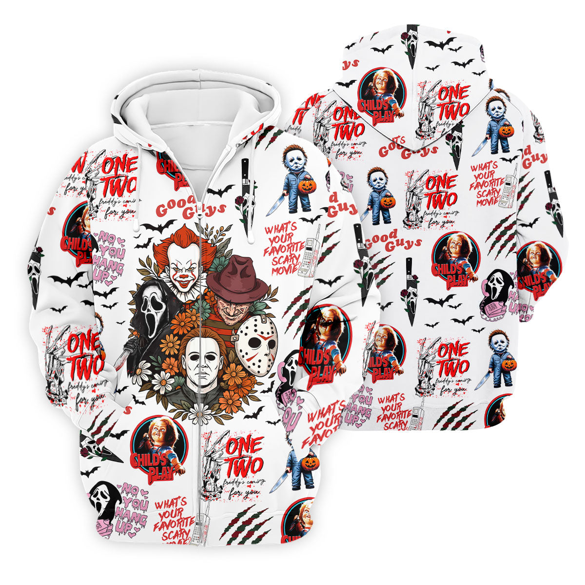 Horror Halloween Character Halloween Golf Shirt, Cool Golf Gift For Horror Fan, Polo ShirtFor Men