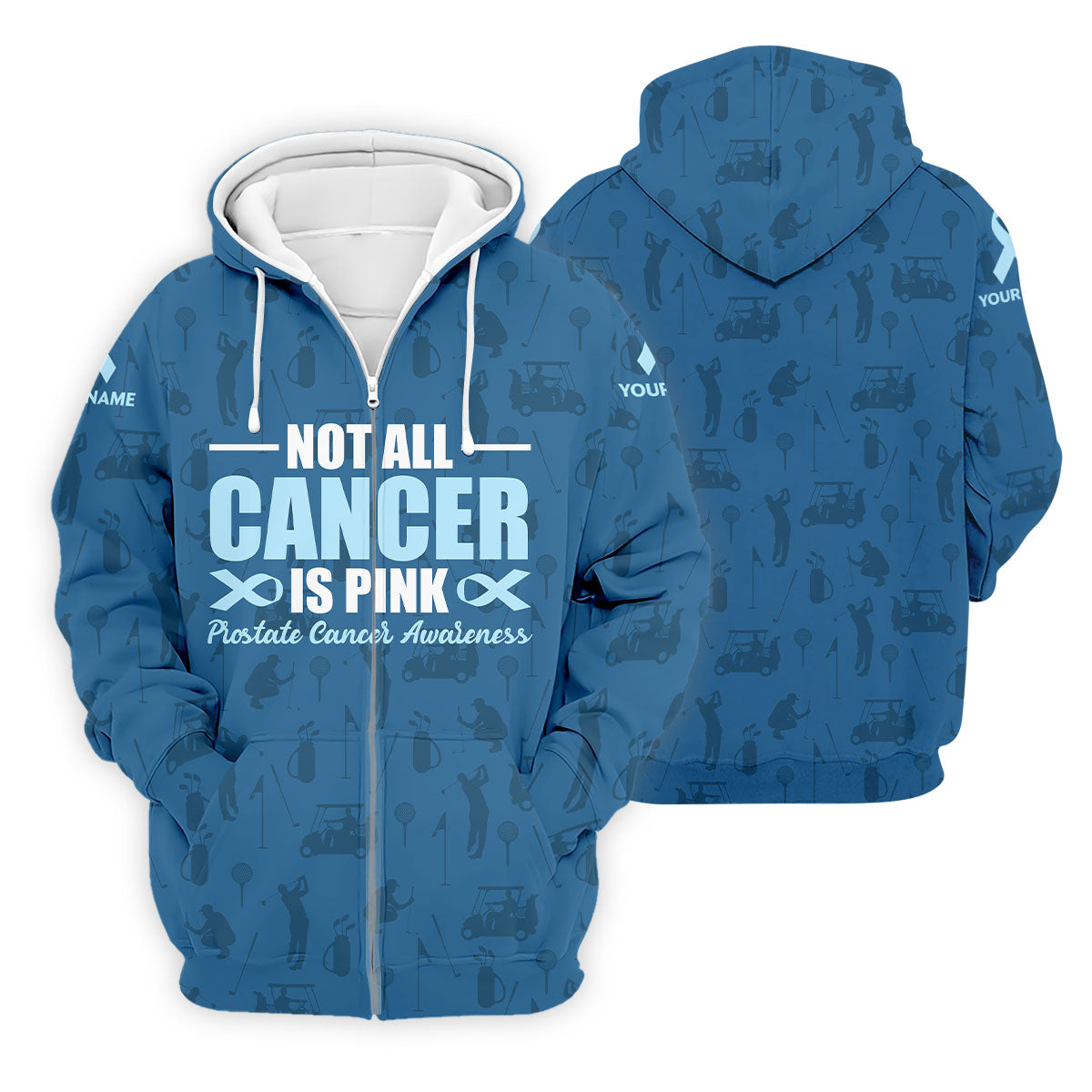 FINAL 4 Not All Cancer Is Pink Prostate Cancer Awareness Men's Polo ShirtProstate Cancer Shirt, Men's Golf Gift