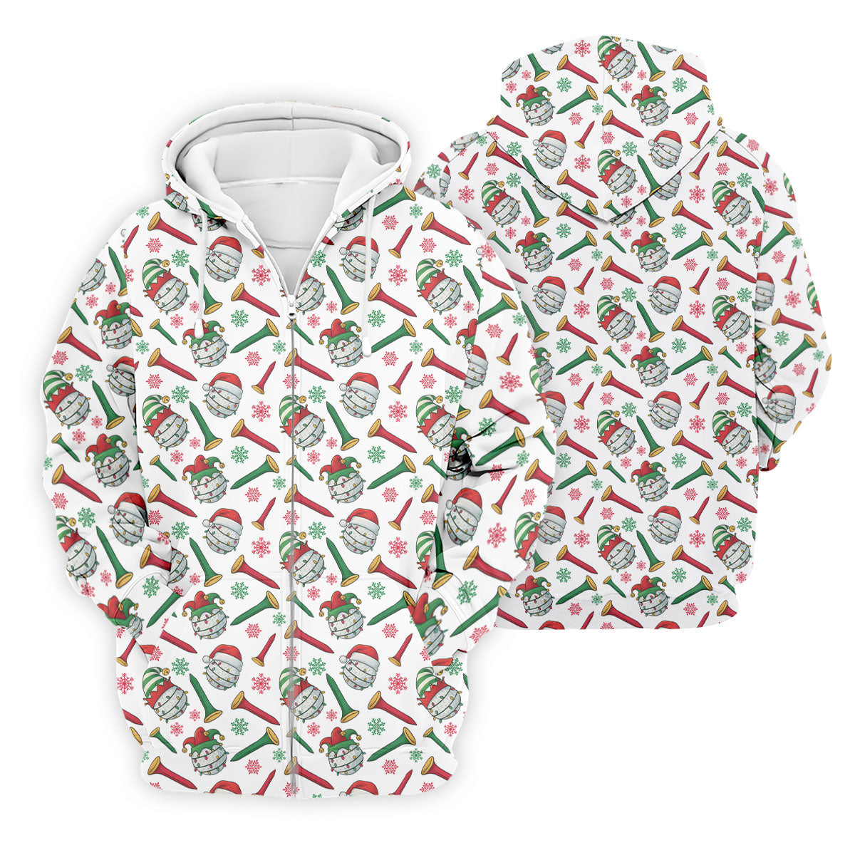 Funny Golf Ball Christmas Golf Shirt, Men's White Polo, Christmas Golf Gift, Golfing Apparel