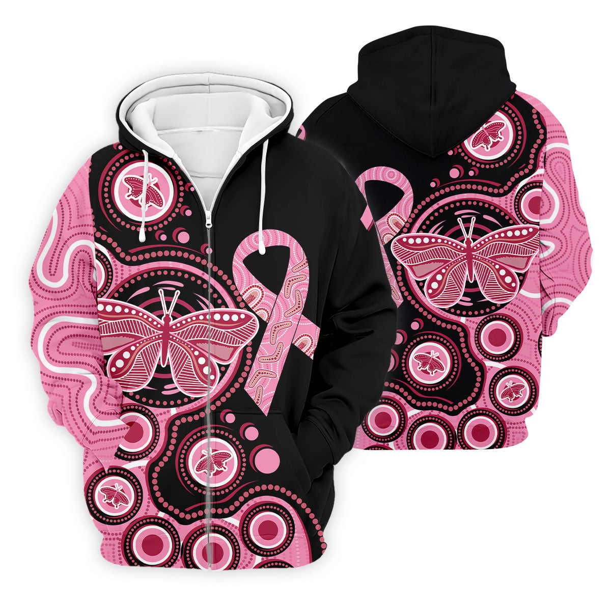 Breast Cancer Pink Butterfly Golf Tops For Men, Cancer Awareness Shirt, Polo ShirtFor Men