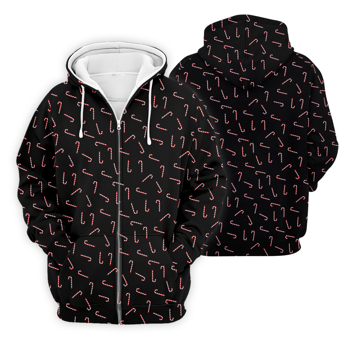 Christmas Candy Cane Golf Tops For Men, Christmas Golf Shirt, Black Golf Polo ShirtGolf Gift For Men