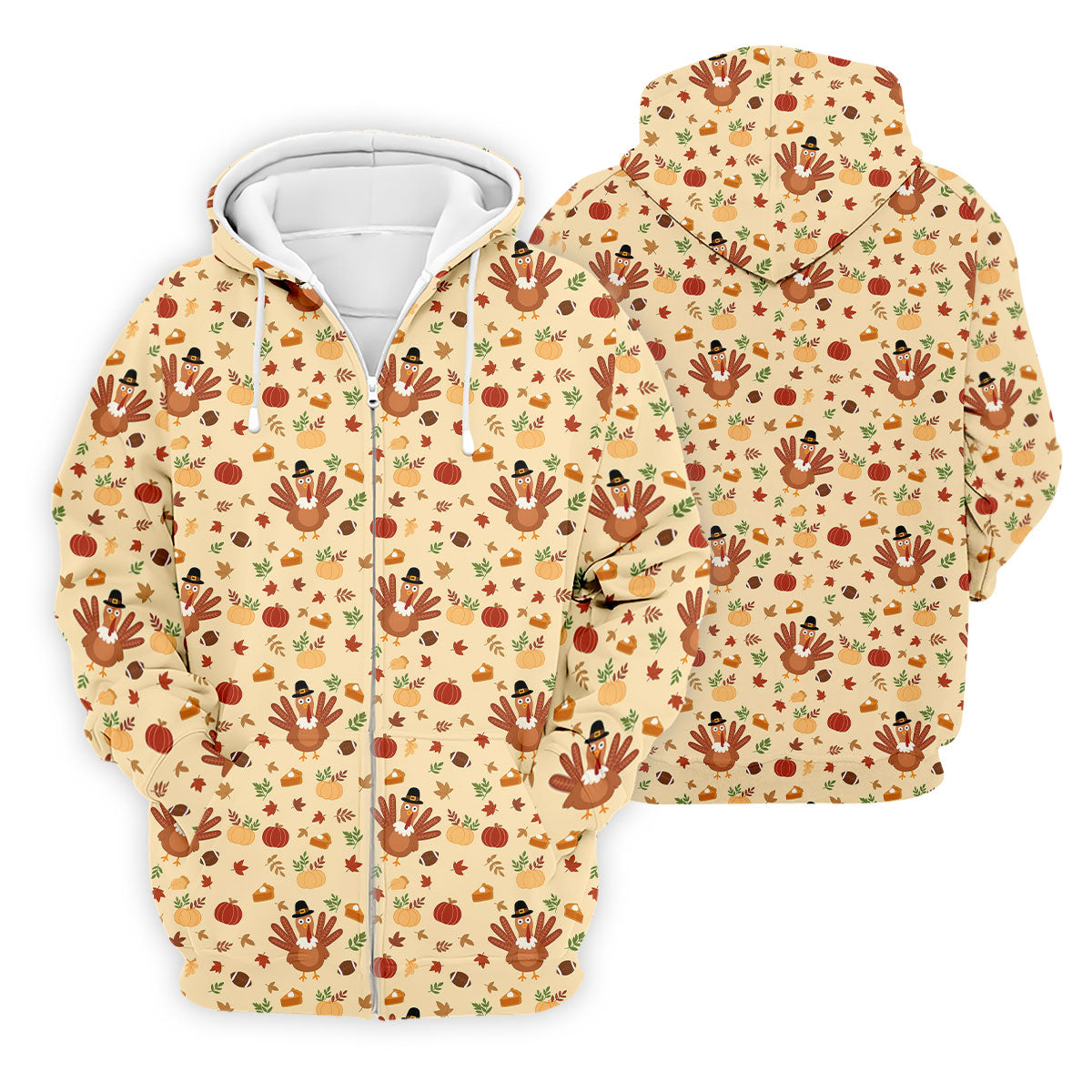 Turkey Pumpkin Thanksgiving Golf Tops For Men, Yellow Golf Shirt, Fun Golf Shirts For Men, Polo For Men