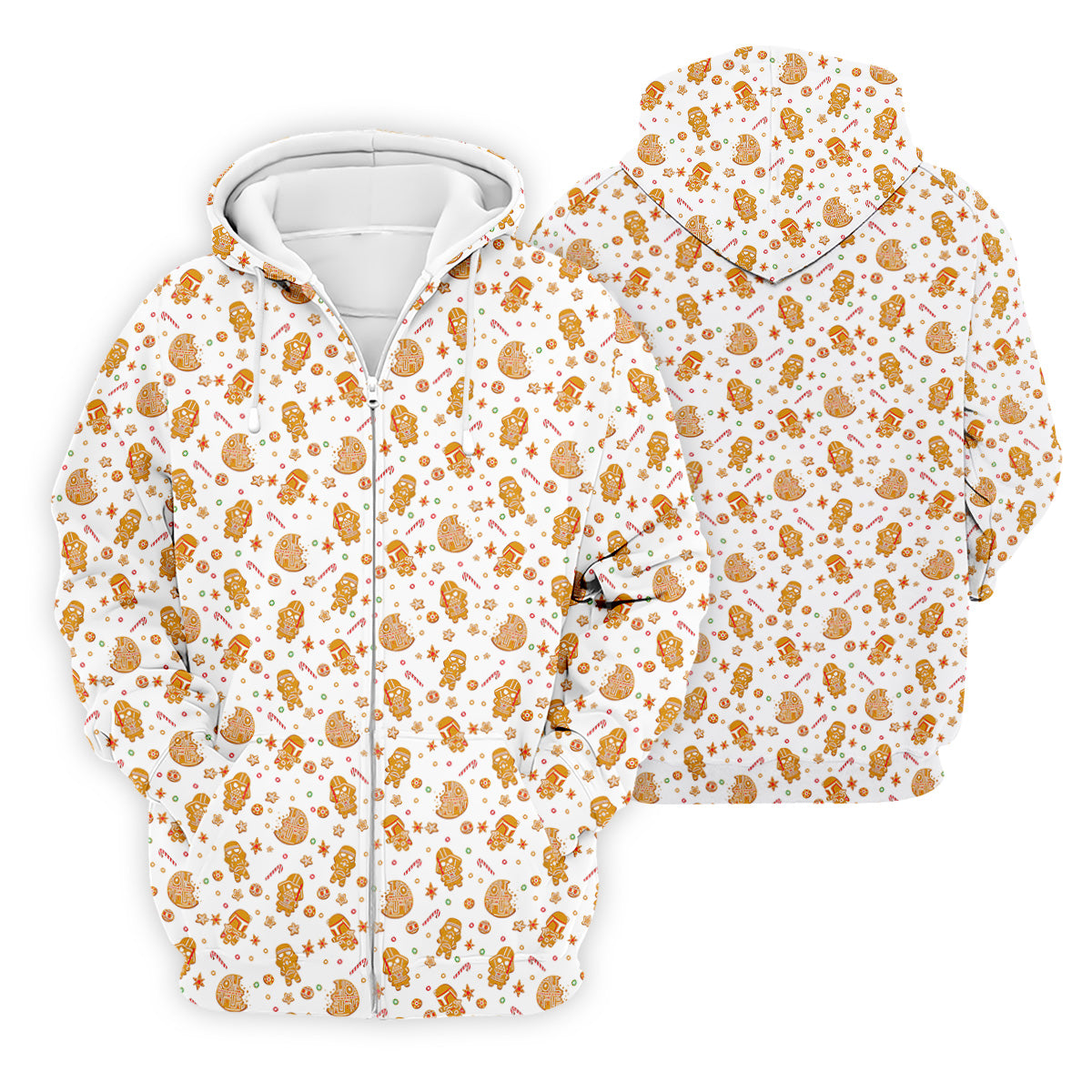 Funny Gingerbread Villain Character Christmas Golf Shirt, White Golf Polo, Fun Golf Shirts For Men
