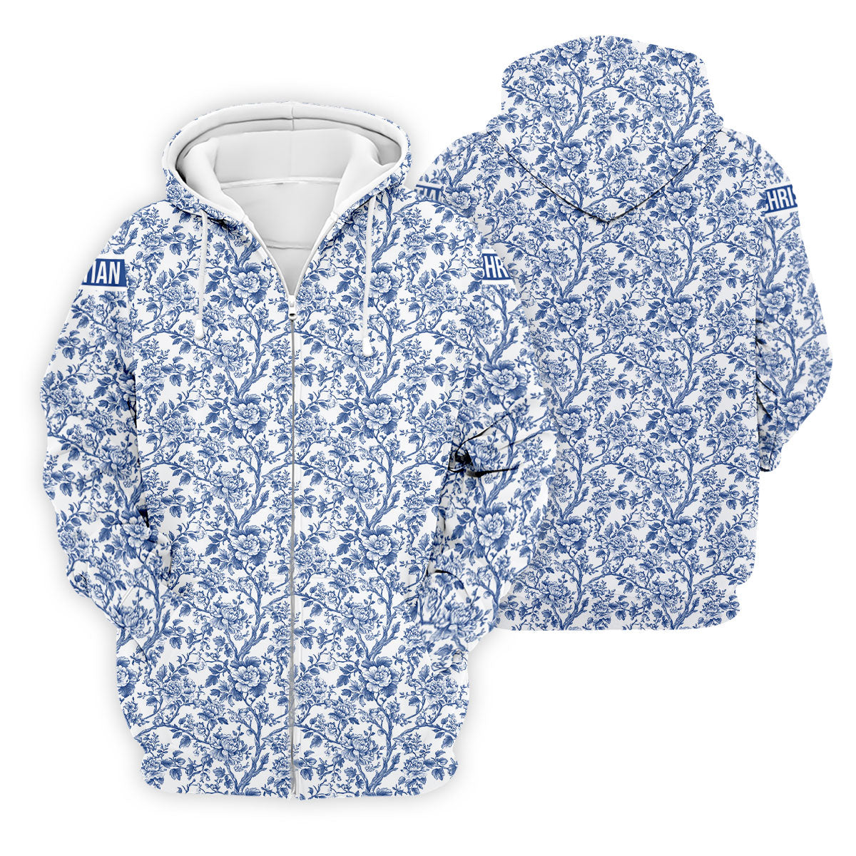 Toile De Jouy Blue Golf Shirt, Golf Tops For Men, Polo ShirtFor Men, Golf Gift For Men, Golf Shirts For Men