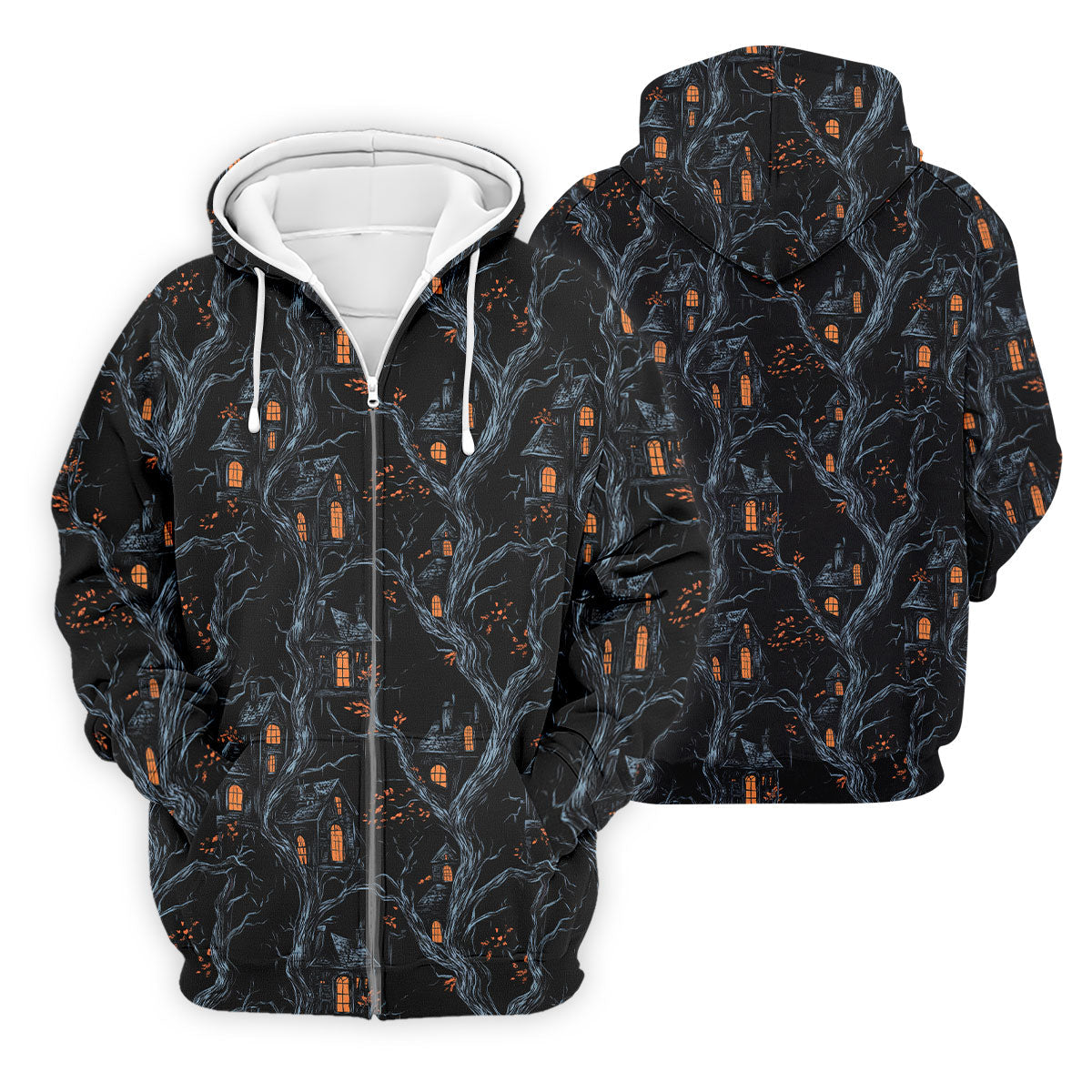 Haunted House Halloween Golf Tops For Men, Black Golf Polo ShirtGolfing Apparel, Polo For Men