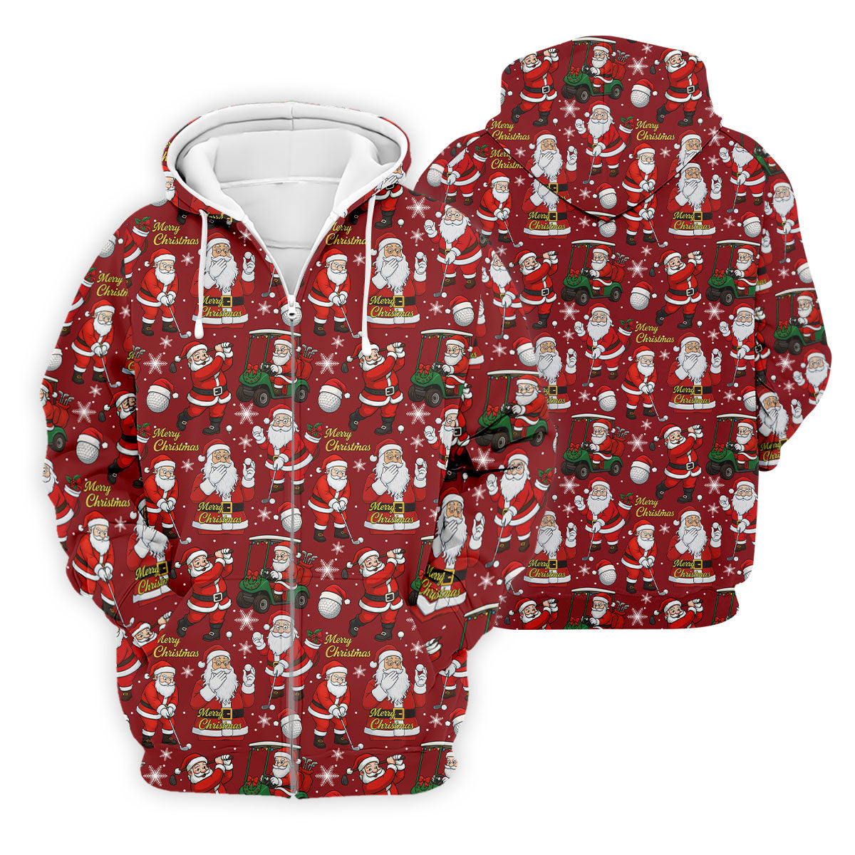 Funny Santa Golfing Christmas Polo Shirt Christmas Golf Shirt, Polo ShirtFor Men, Golf Gift For Men
