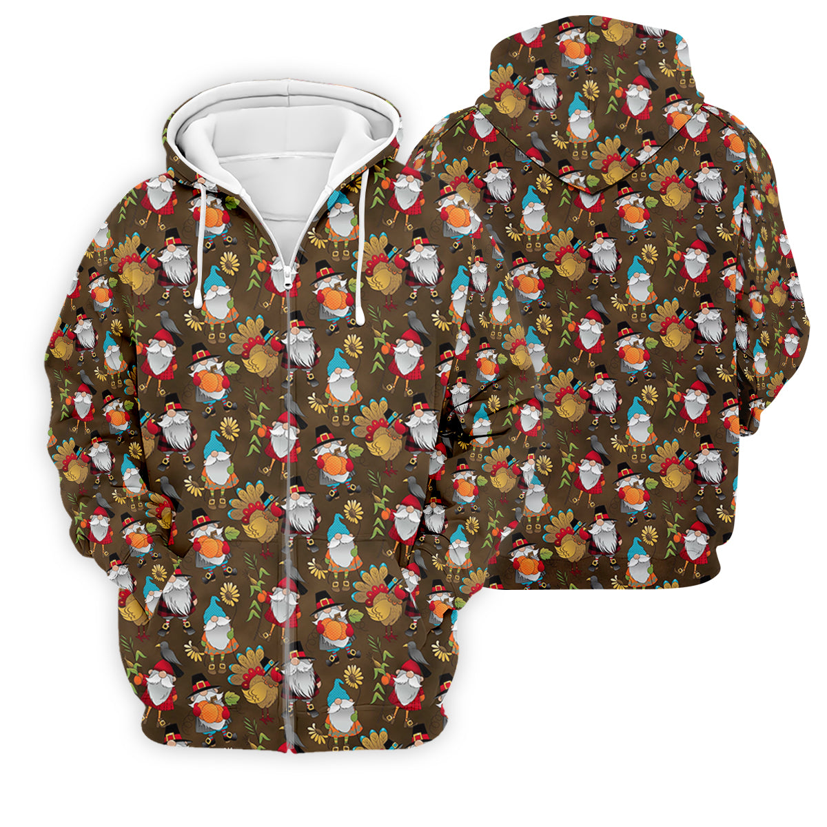 Turkey Gnome Thanksgiving Golf Tops For Men, Fun Golf Shirts For Men, Polo ShirtFor Men, Golfing Apparel