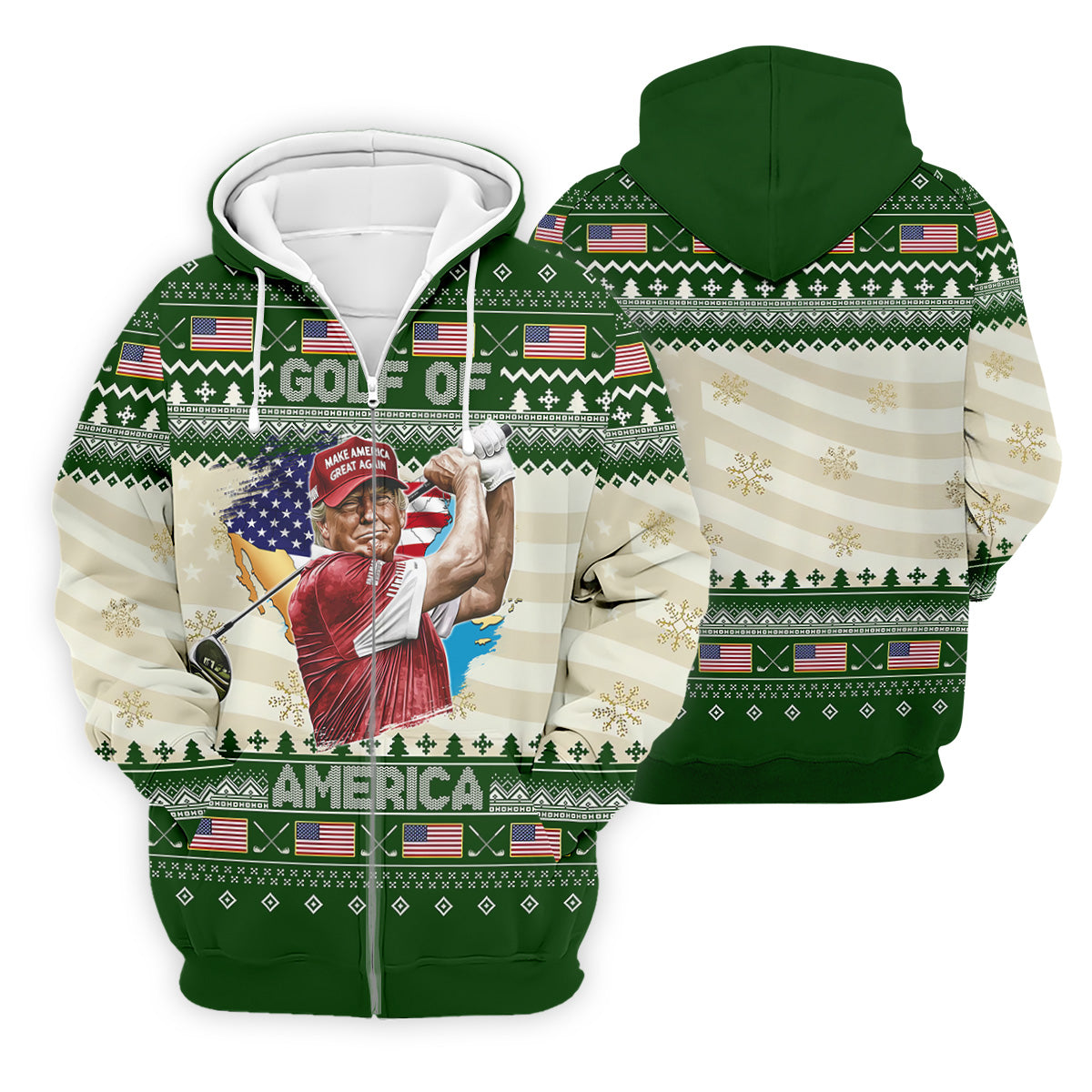 Trump Golf Of America Christmas Golf Shirt Men's Funny Golf Polo Shirtque Gift For Golfer, Christmas Golf Gift