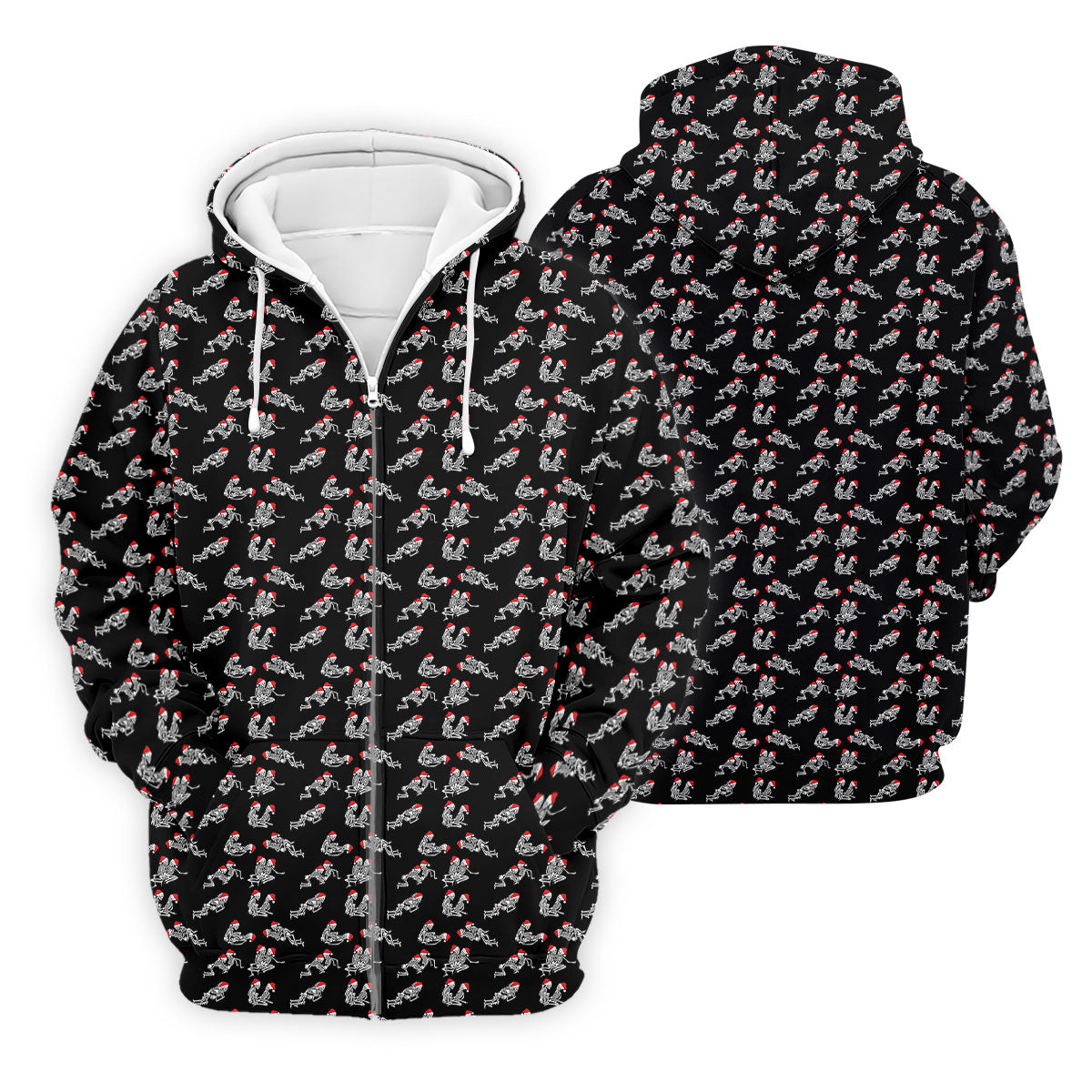 Skeleton Santa Hat Funny Golf Shirt, Fun Golf Shirts For Men, Christmas Golf Shirt, Golf Shirts For Men