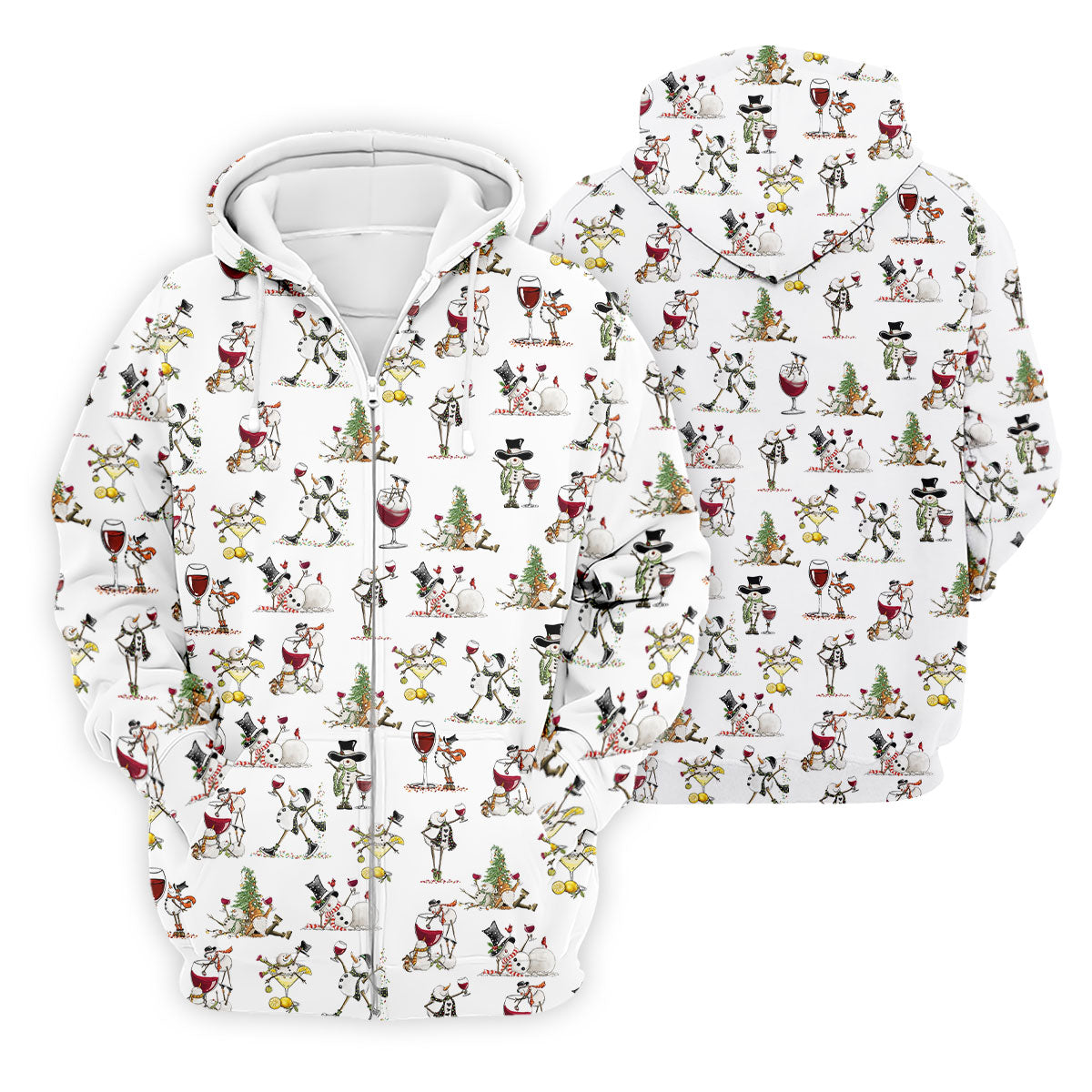 Funny Snowman Drinking Wine White Golf Shirt, Christmas Golf Shirt, Polo ShirtFor Men, Golf Gift For Men