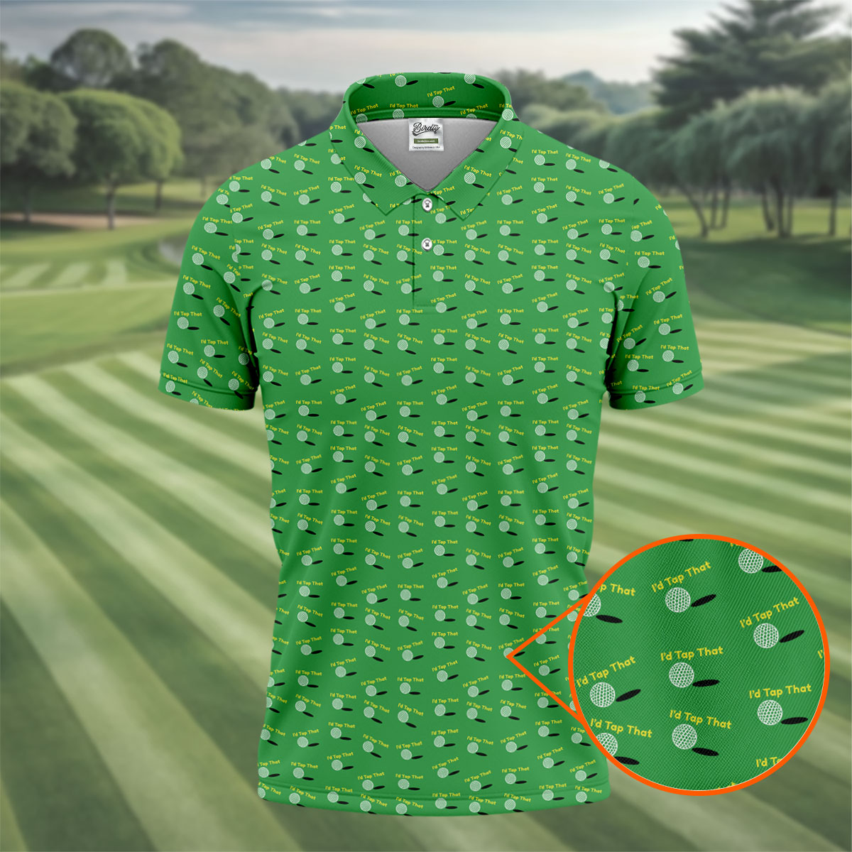 Funny Id Tap That Golf Ball Pattern Golf Shirt, Mens Golf Shirts, Golf Polo Shirts For Men