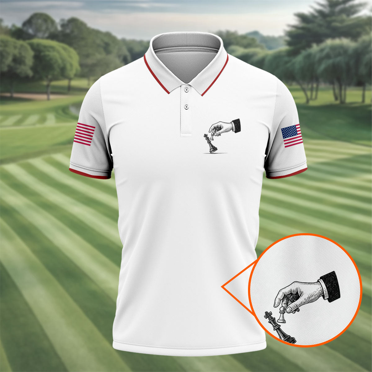 Protest Checkmate Chess 250 Years Patriotic Golf Shirt, Golf Shirts For Men, 4th Of July Golf Shirt