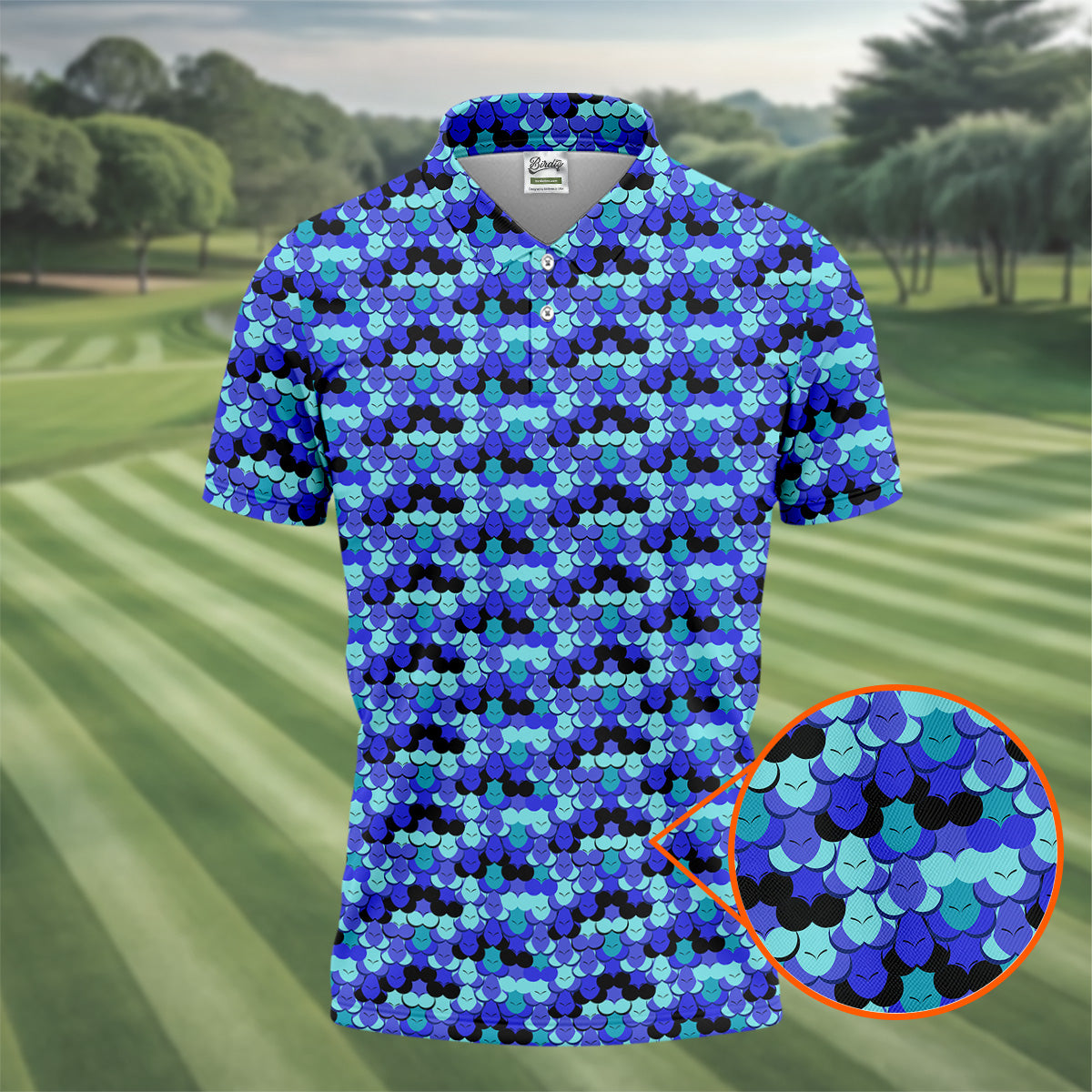 Blue Fun Men's Golf Polos, Gifts For Golf Lovers, Golfing Apparel, Polo For Men