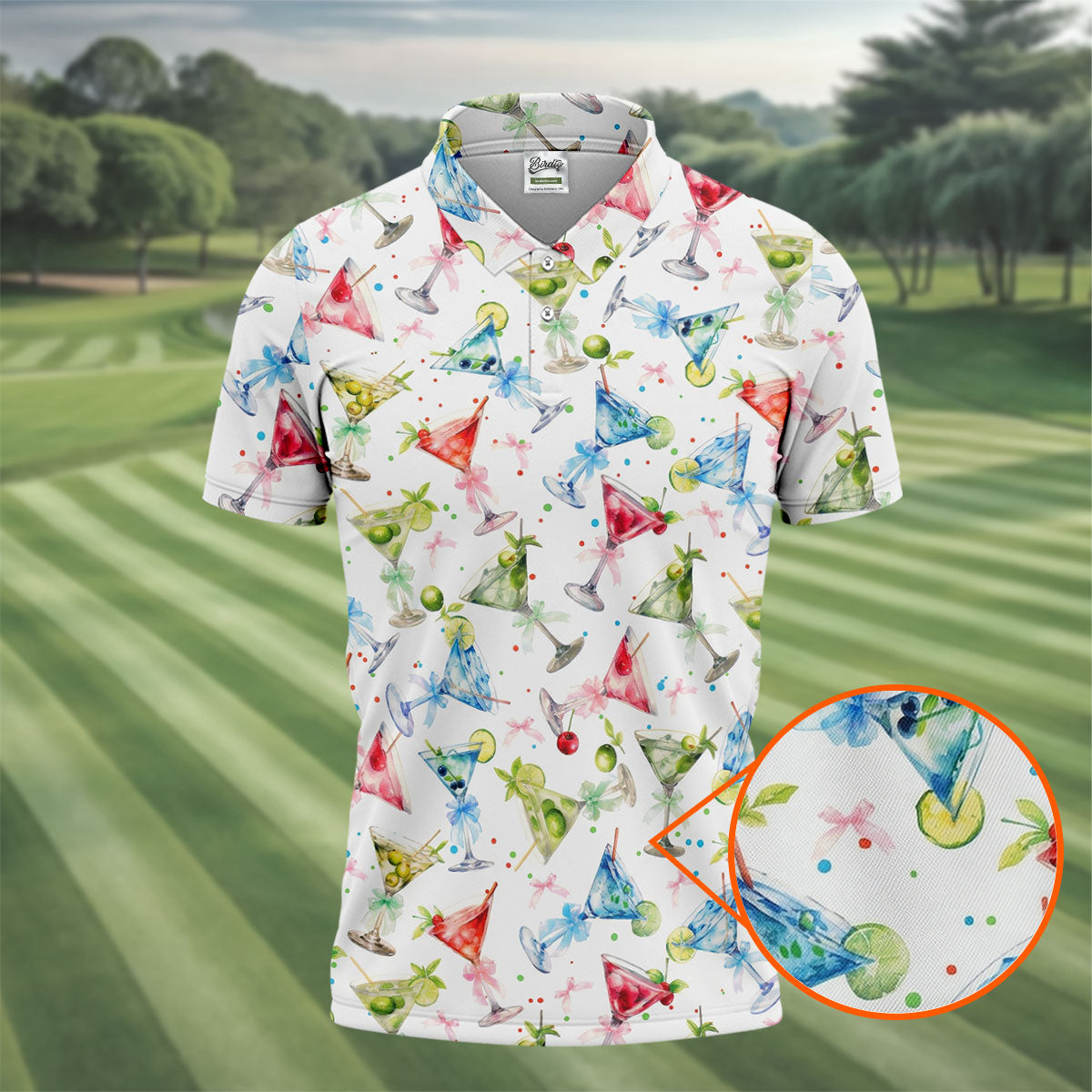 Coquette Martini Cinco De Mayo Celebration Golf Tops For Men, Summer Theme Polo ShirtFor Men