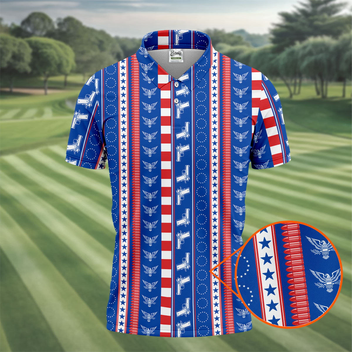 Red White Blue Army Theme Patriotic 4th Of July Golf Shirt, 250 Years Golf Shirts For Men