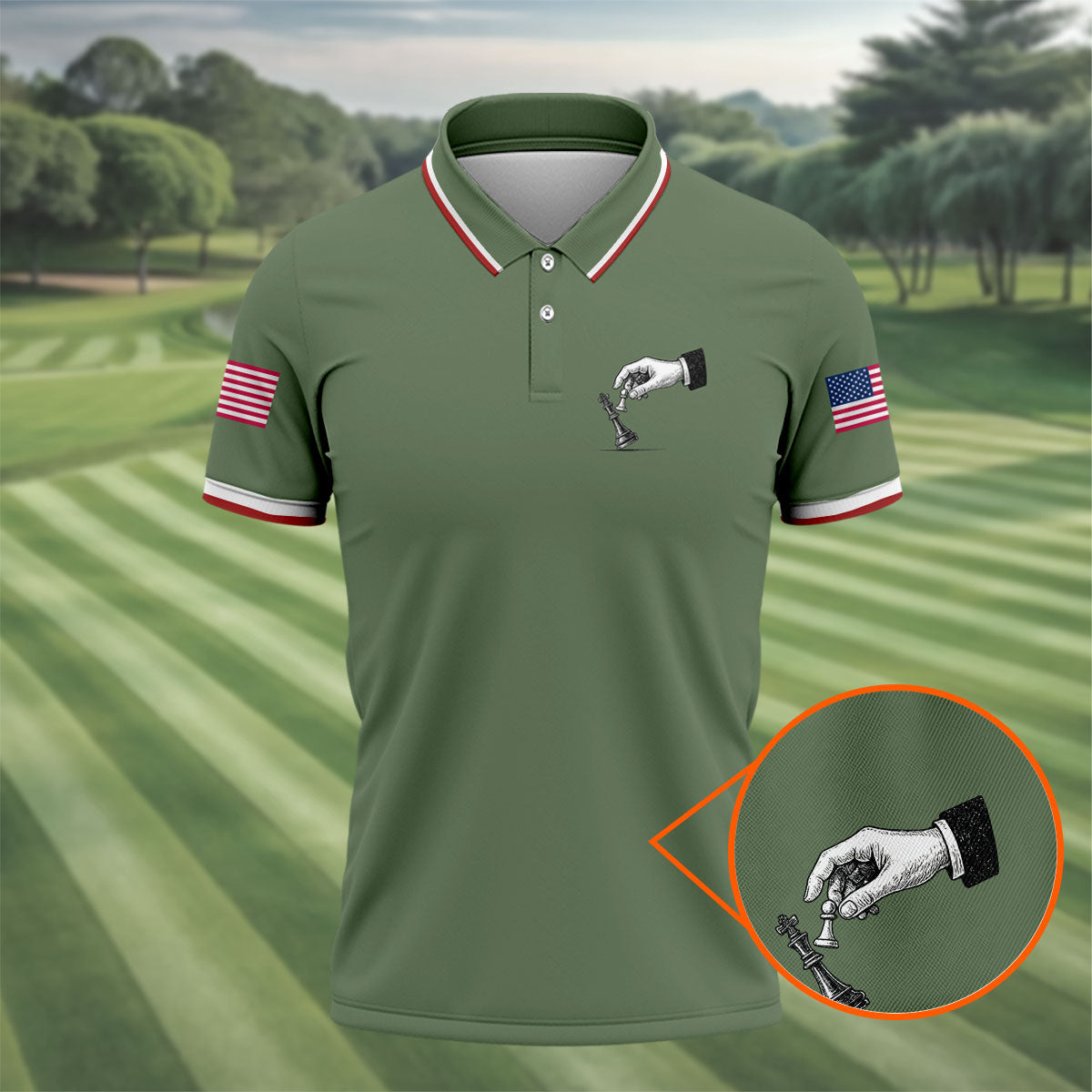 Protest Checkmate Chess 250 Years Patriotic Golf Shirt, Golf Shirts For Men, 4th Of July Golf Shirt
