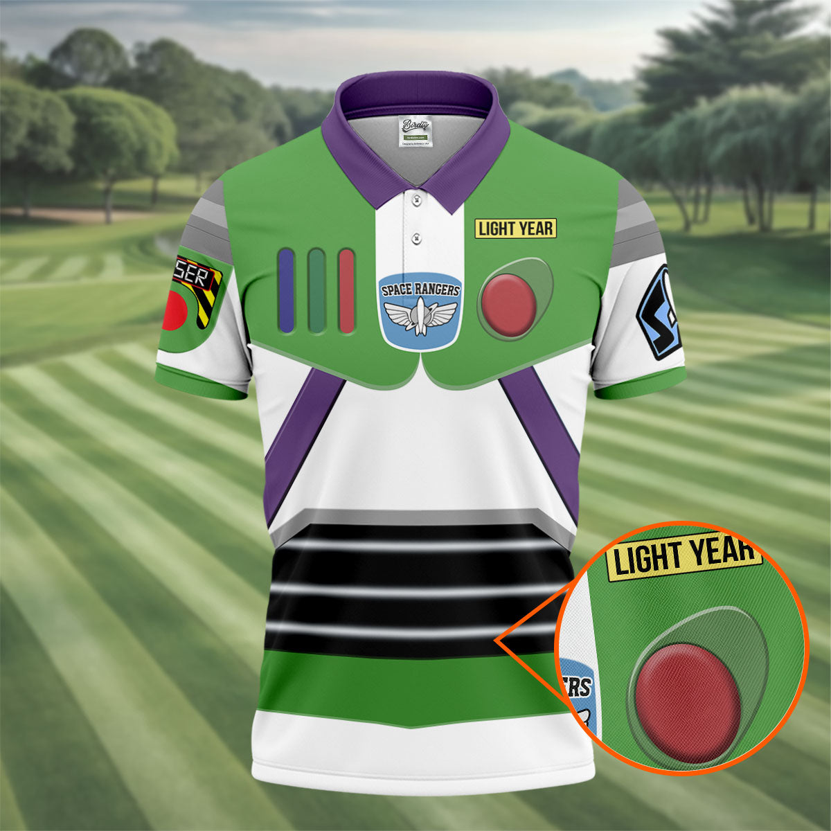 Sci Fi Space Ranger Costume Hawaiian Golf Shirt, Mens Golf Polo, Printed Golf Shirts