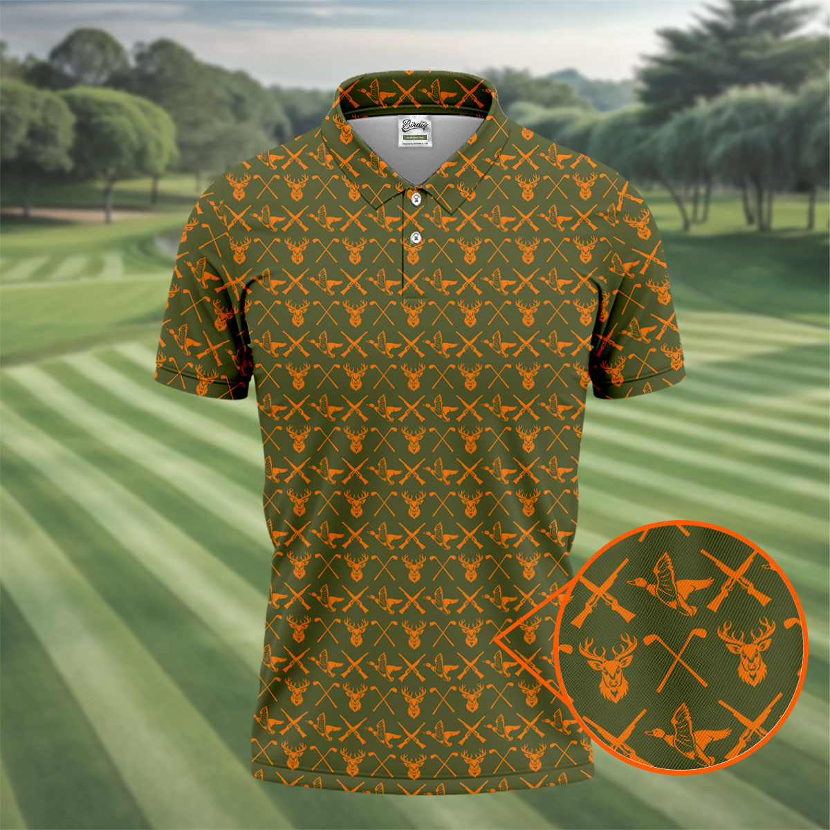 Duck And Deer Hunting Themed Golf Tops For Men, Golf Shirts For Men, Golf Gift For Dad