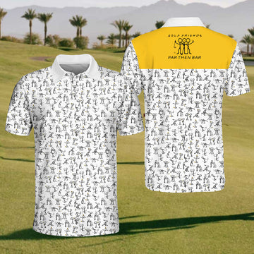 F.R.I.E.N.D.S And Golf Mens Golf Polo ShirtMens Goft Shirt, Gift For Golf Lovers