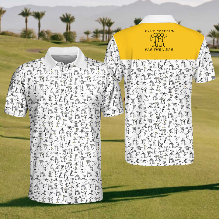 F.R.I.E.N.D.S And Golf Mens Golf Polo ShirtMens Goft Shirt, Gift For Golf Lovers