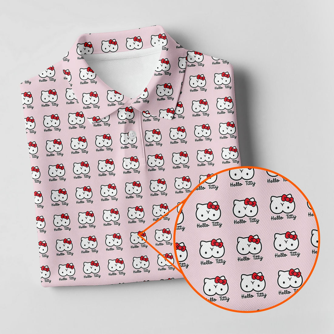 Kity Cat Funny Men's Golf Polo ShirtDad Golf Shirt, Christmas Golf Gift