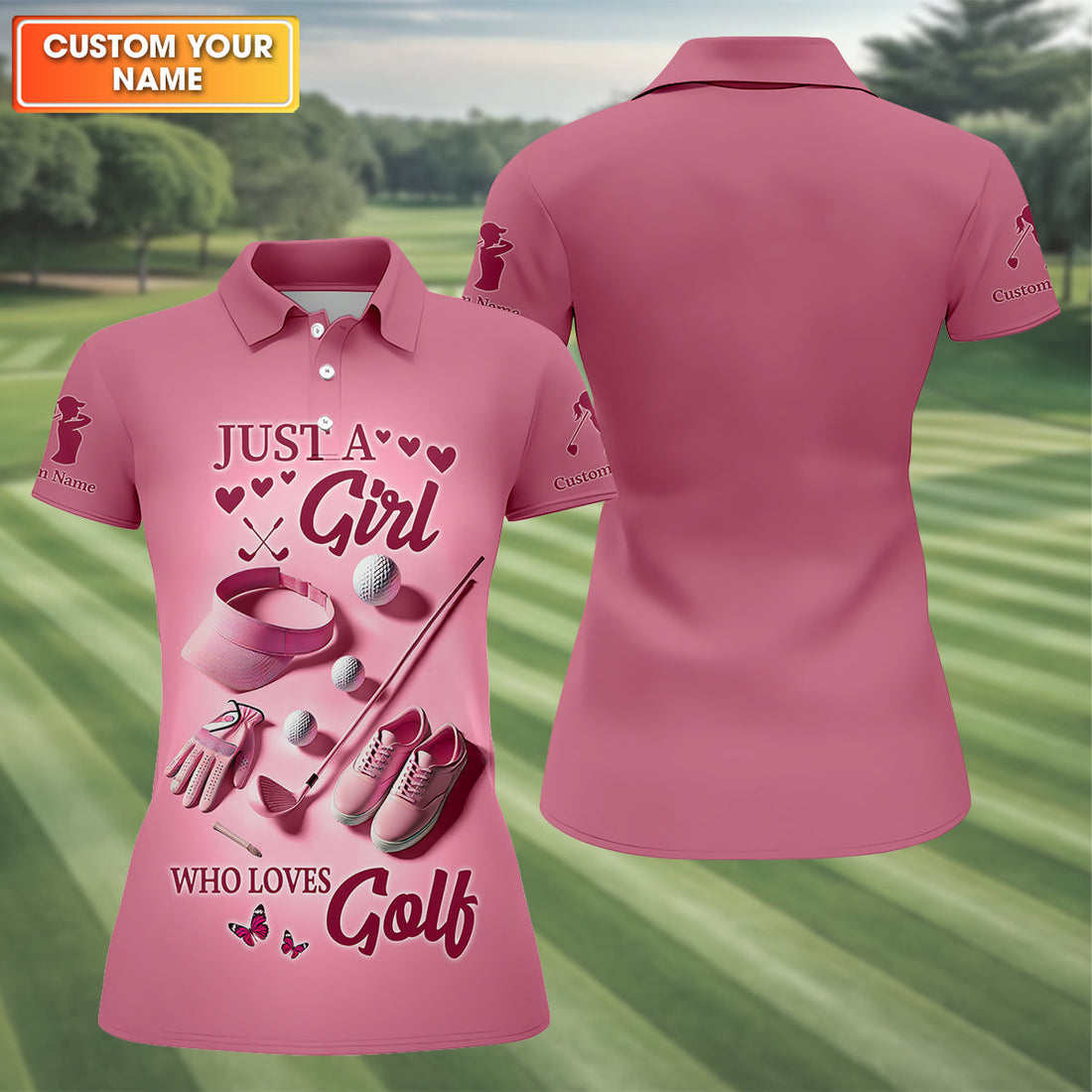 Just A Girl Who Loves Golf Womens Golf Polo ShirtWomens Golf Gifts