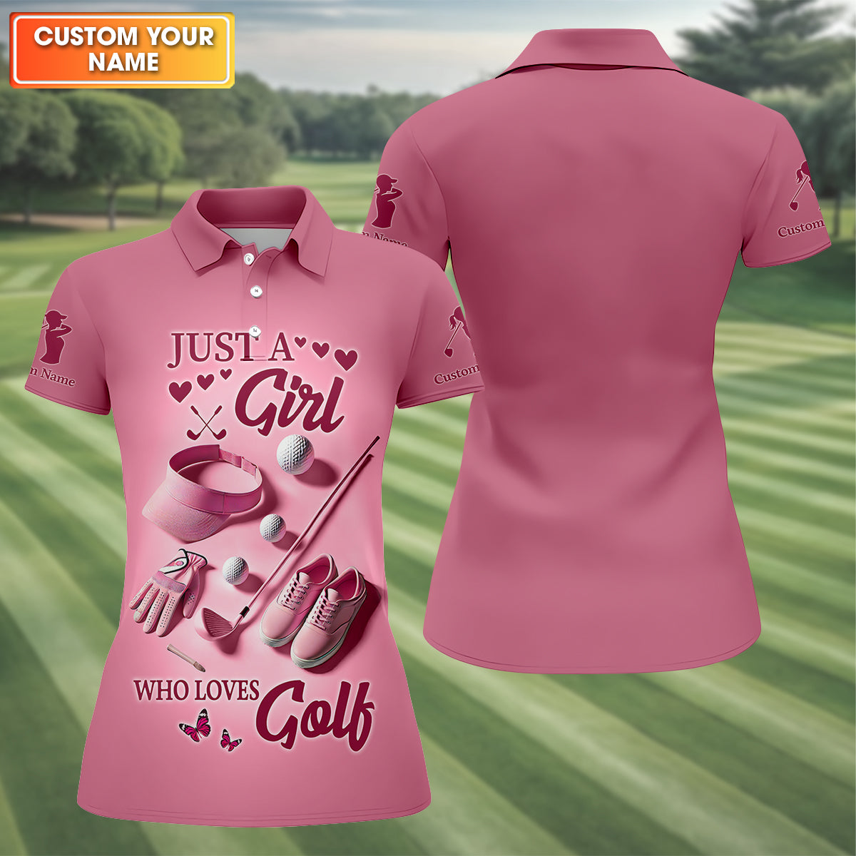 Just A Girl Who Loves Golf Womens Golf Polo ShirtWomens Golf Gifts
