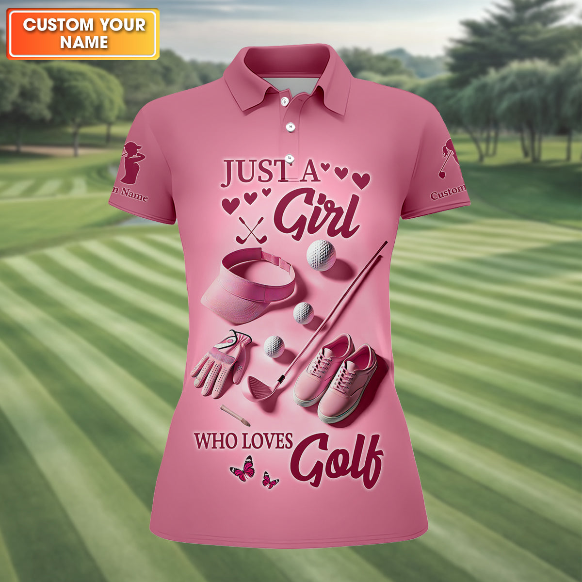 Just A Girl Who Loves Golf Womens Golf Polo ShirtWomens Golf Gifts