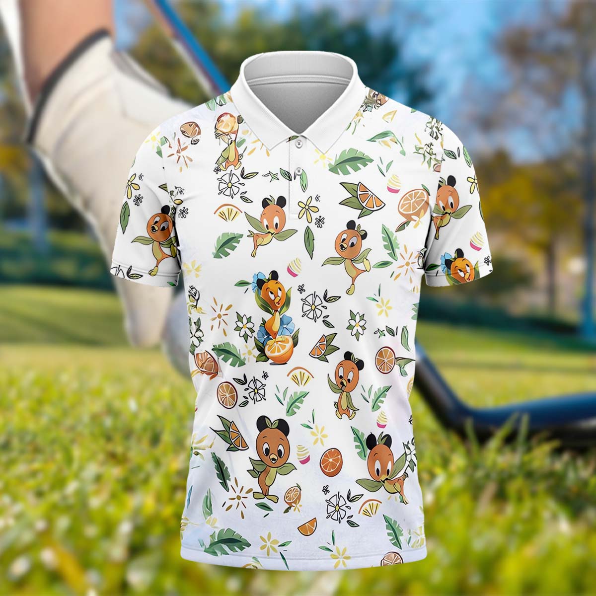 Orange Bird Men's Golf Polo ShirtGolfing Apparel, Mens Golf Gift