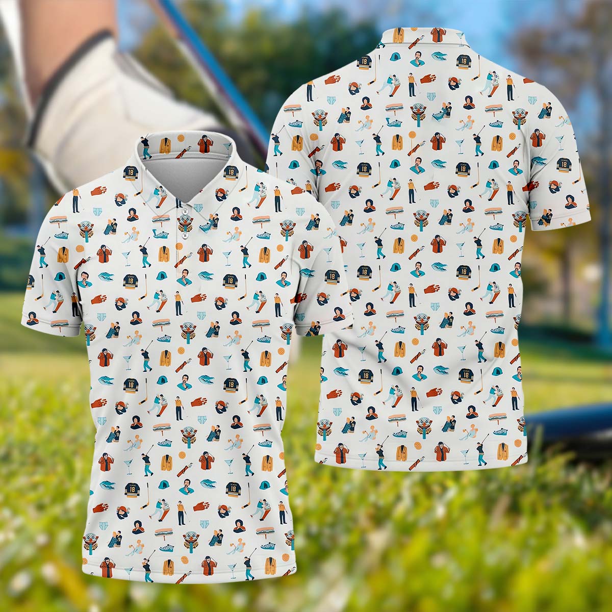 Adventure Icons Golf Polo Shirtf Gifts For Men, Golf Gift Ideas