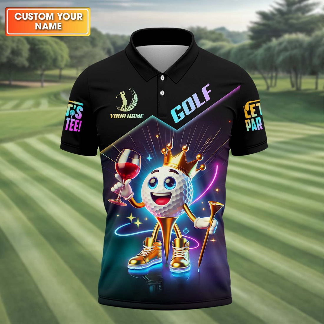 Let's Par Tee Custom Men's Golf Polo ShirtGolfing Apparel, Funny Golf Polos, Mens Golf Gift
