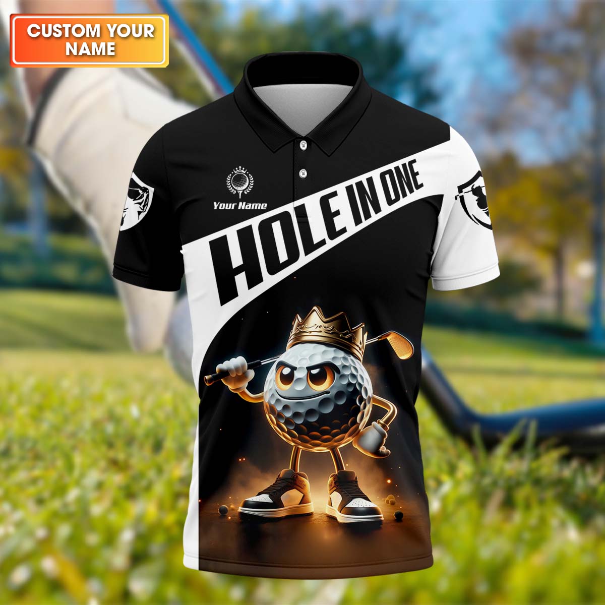 Hole In One Custom 3D Men's Golf Polo Shirtolfing Apparel, Mens Golf Gift