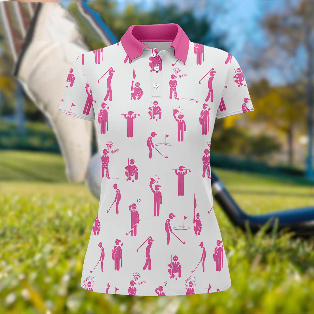 Pink Golf Polo ShirtGolfing Apparel, Womens Golf Gifts